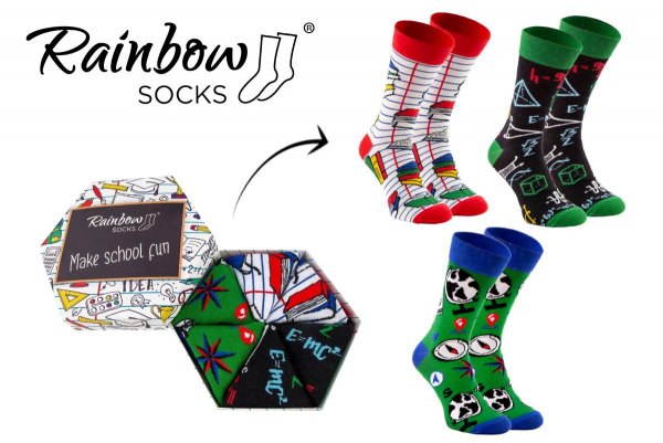 School Socks Box, mathematics, geography, literature, socks for teacher, socks for student