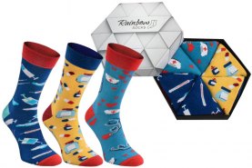 Nurse Socks, Nurse Fashion Socks, colourful cotton socks, socks in a box, 3 pairs