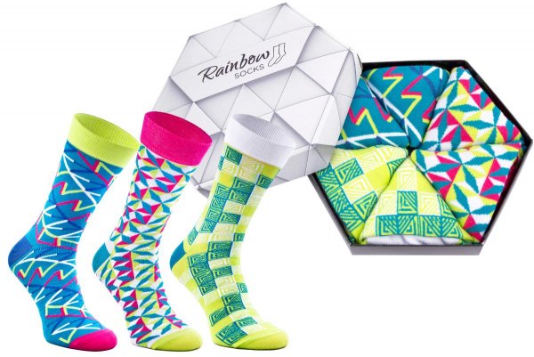 Geometric patterns Socks, green cotton socks, gift idea for businessman, funny socks