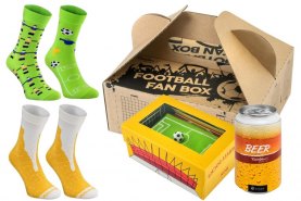 Football Fan Socks Box, 2 pairs, set of colourful socks by Rainbow Socks