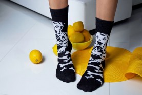 Dalmatinersocken, schwarze Socken mit weißen Mustern, Socken für Hundeliebhaber, Socken für Männer und Frauen