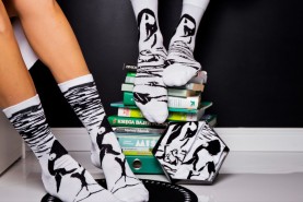 Schwarze und weiße Sockenbox, Orca-Baumwollsocken, Pinguinsocken, Geschenkidee für Tierliebhaber