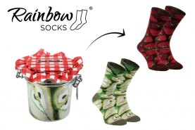 Socks in a jar pears and strawberries, 2 pairs, Rainbow Socks