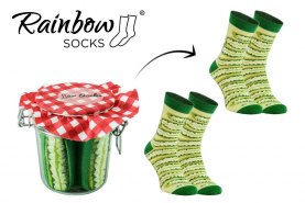 Socks in a Jar,  Pickles Socks, 2 pairs of socks, Rainbow Socks
