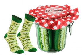 Pickles Unisex Socks, green high quality cotton socks, socks in a jar, Rainbow Socks