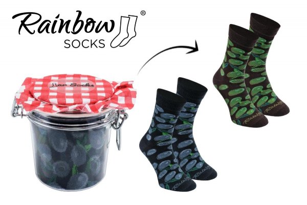 socks in a jar, olives socks, 2 pairs of socks, Rainbow Socks