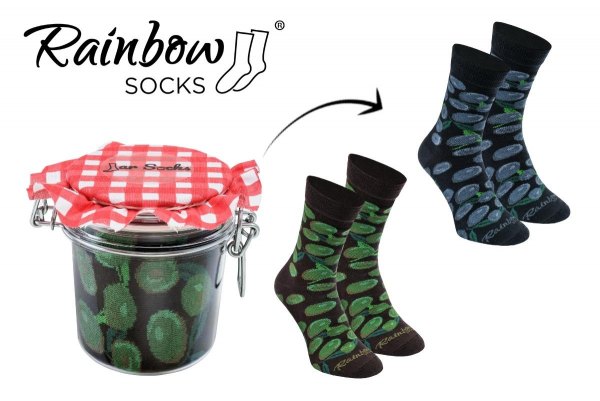 socks in a jar, olives socks, 2 pairs of socks, Rainbow Socks