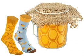 Jar Socks Honey, 2 Pairs, colourful cotton socks by Rainbow Socks