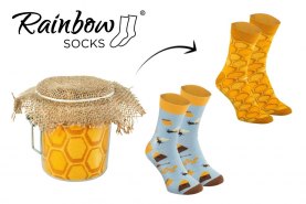 cotton socks by Rainbow Socks, 2 Pairs, honey jar, socks looking like a honey