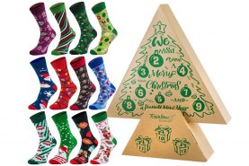 Christmas calendar socks box, 12 pairs