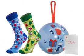Blue Christmas Ball 2 Pars, christmas gift idea by Rainbow Socks