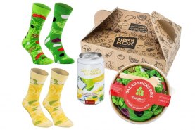 Lunch Socks Box, 3 pairs of colourful cotton socks, socks for healthy lifestyle freak
