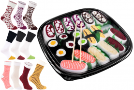 Sushi Socks Box 10 pairs: mix maki and nigiri, product unisex, ideal gift for a real sushi fan