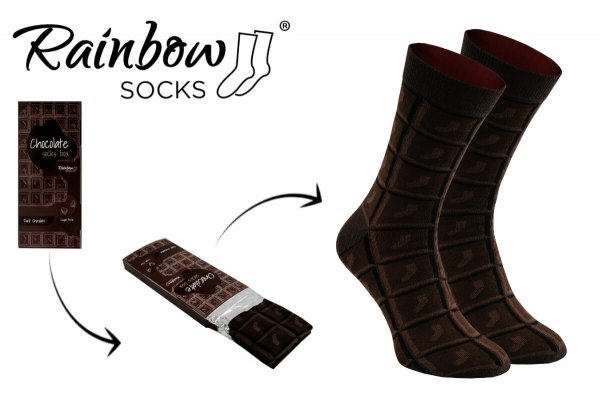 dunkle Schokoladensocken für echte Süßigkeitenliebhaber, Rainbow Socken