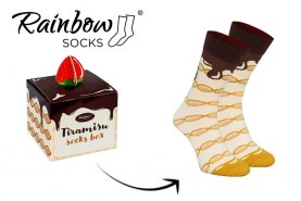 1 para bawełnianych skarpetek tiramisu na prezent od Rainbow Socks