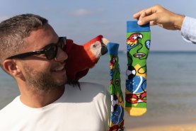 skarpetki w brazylijskie wzory, zabawny prezent dla kogoś, kto uwielbia podróże