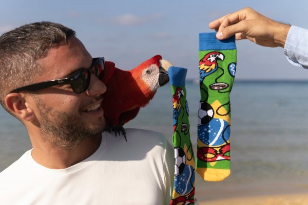 socks with patterns of Brasil, funny gift idea for someone who likes travelling