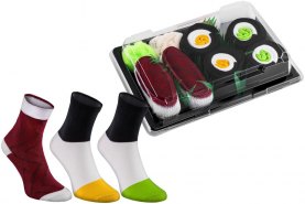 Sushi-Socken für Kinder 3 Paar: Thunfisch, Maki-Gurke, Oshinko Maki