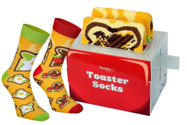 Toaster Socken Box 1 Paar, lustige Geschenkidee von Rainbow Socken
