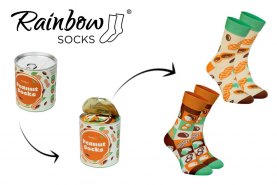 2 Paar bunte Baumwollsocken mit Erdnussmotiven, Rainbow Socken