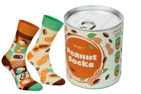 Peanut Socks in a can, 2 pairs, Rainbow Socks