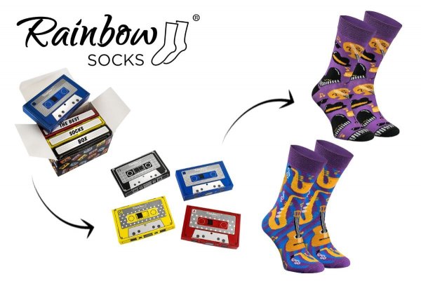 Jazz-Socken-Box, 2 Paar, Socken für Musikfans