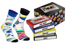 Music Socks Box Pop, 2 pairs of cotton socks, Rainbow Socks