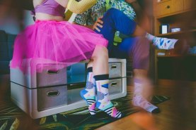 Music Socks Box, colourful cotton pop socks, 2 pairs, Rainbow Socks