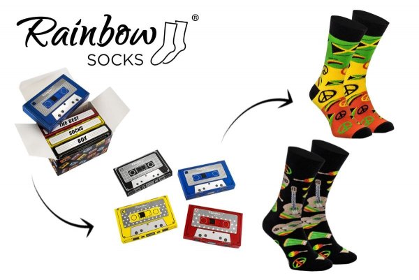 Reggae Baumwollsocken, bunte Socken von Rainbow Socks, 2 Paar