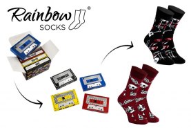 Music Socks Box, bunte Baumwollsocken, Rocksocken, Socken für Musikfans, Rainbow Socken