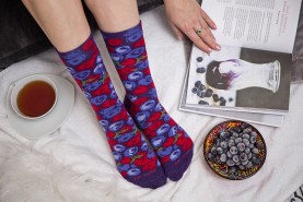 Blueberries Jar Socks Unisex, Socken im Glas, lustige Geschenkidee für Männer und Frauen, Rainbow Socken