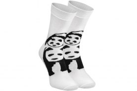 skarpetki we wzory pandy, bawełniane skarpetki we wzory, 1 para