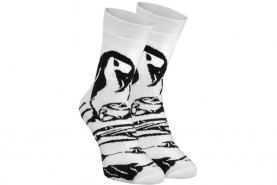 czarno-białe skarpetki bawełniane zwierzęta pingwin, 1 para