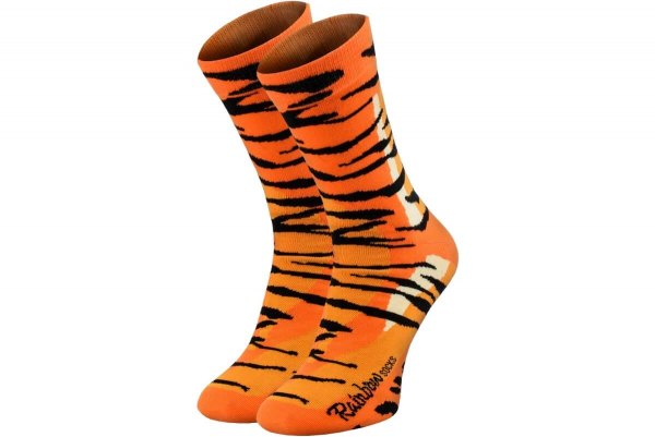 Tiger cotton socks, wild animals designs, 1 pair of colourful socks