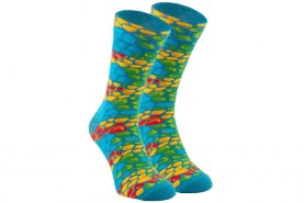Chamäleon-Baumwollsocken, bunte Socken mit einzigartigen Mustern, Rainbow Socks, 1 Paar