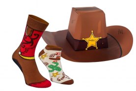 Cowboy Hat Wild West Socks Box by Rainbow Socks