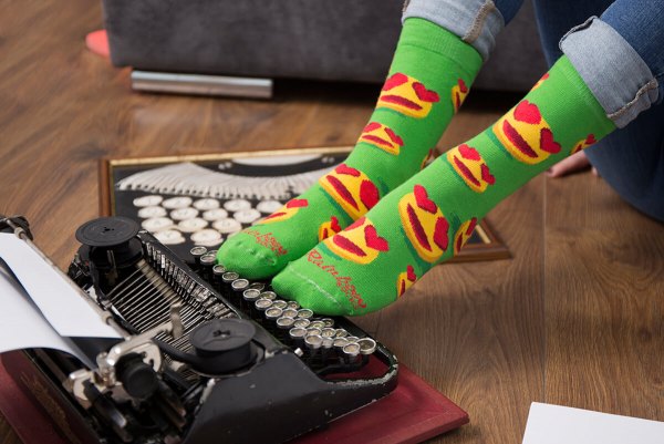 Emoji Socks Box Green, green cotton socks, in love face, everyday socks, colourful socks