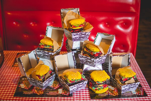 2 pary skarpetek w kształcie klasycznego burgera, skarpetki burger, kolorowe bawełniane skarpetki, Rainbow Socks