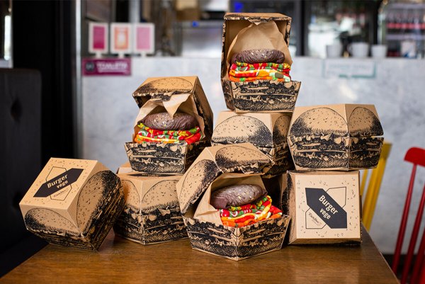 Vegan burger socks box, Rainbow Socks, colourful high quality cotton socks, surprising gift idea