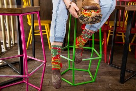 Vegan burger, socks in an original packaging, patterned socks, gift idea for men and women, Rainbow Socks