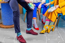 Geometrische Mustersocken Uniseks, bunte Socken mit geometrischen Mustern, Socken für Männer und Frauen, Rainbow Socks