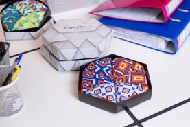 gift for mathematicans, uniseks, colourful rainbow geometric cotton socks box, gift idea for everyone