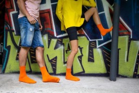 Cotton Socks, Classic Socks, orange cotton crew socks, colourful socks for men and women, Rainbow Socks