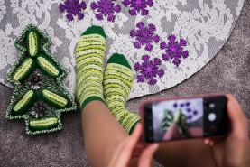 zabawny prezent skarpety w ogórki uniseks, zielone bawełniane skarpetki najwyższej jakości, Rainbow Socks
