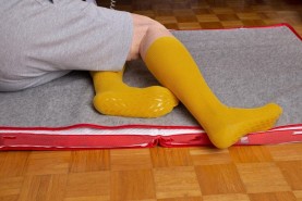 Long socks non slip for diabetics, yellow knee high socks, unisex socks, Rainbow Socks