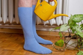 Diabetic Long Socks for swollen feet, blue non-binding knee high socks for men and women, Rainbow Socks