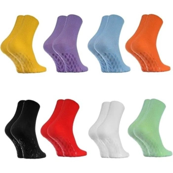 Colourful Non-Binding Grip Socks for Women 8 Pairs