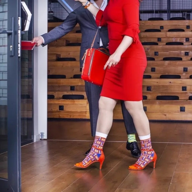 Orange Geometric Socks