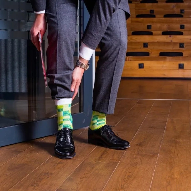 Green Geometric Socks