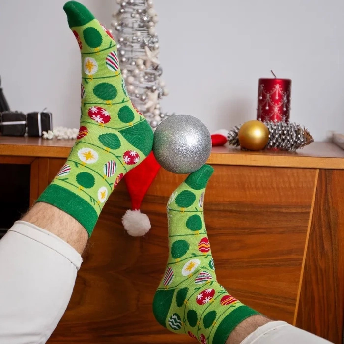 Christmas socks in a bauble